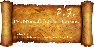 Pfaffenbüchler Ferenc névjegykártya