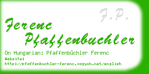 ferenc pfaffenbuchler business card
