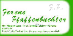 ferenc pfaffenbuchler business card